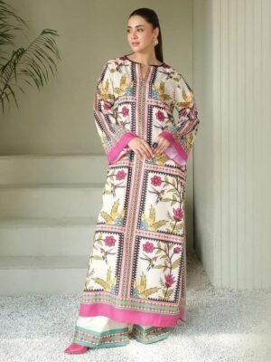 VANILLA SORBET Digital Print 2PCS Stitched Dress PREMIUM SILK